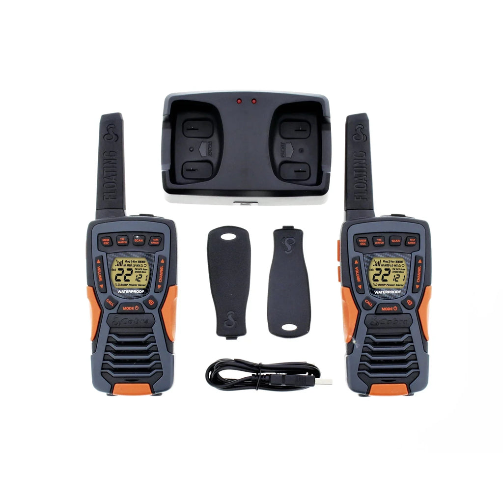 Cobra ACXT1037R-FLT Walkie Talkies - Floating, Rechargeable 37-mile Range Two-Way Radios (2-Pack)