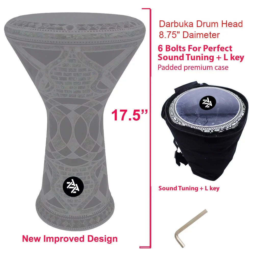 The 17.5'' Black Star New Generation - Zaza Percussion Darbuka Doumbek