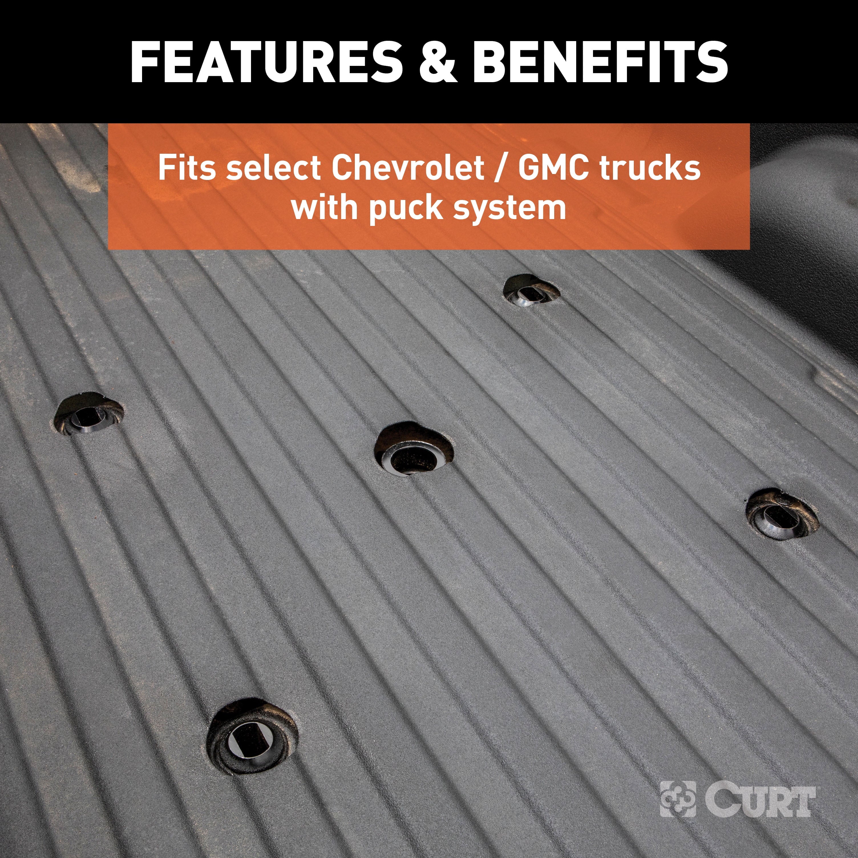 CURT 16067 Q24 5th Wheel Hitch, 24,000 lbs, Select Chevrolet Silverado, GMC Sierra 2500, 3500 HD, 8-Foot Bed Puck System