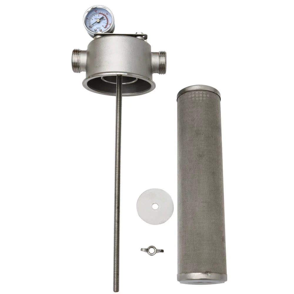 TECHTONGDA Front Water Filter Housing 10 inch Filter 1 inch NPT for Whole House Water Purification 304 Stainless Steel 8000L/h