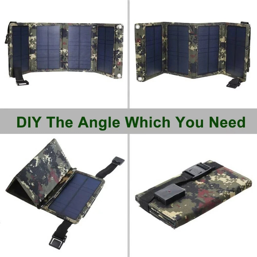 Foldable Outdoor 80W USB Solar Panel Portable Phone Charger Camping Hiking Rechargeable Battery High Standard