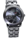 Men's black designer style clubbing watch 47mm 12mm thick case. 24mm wide black link bracelet fits 8.5 inches wrist