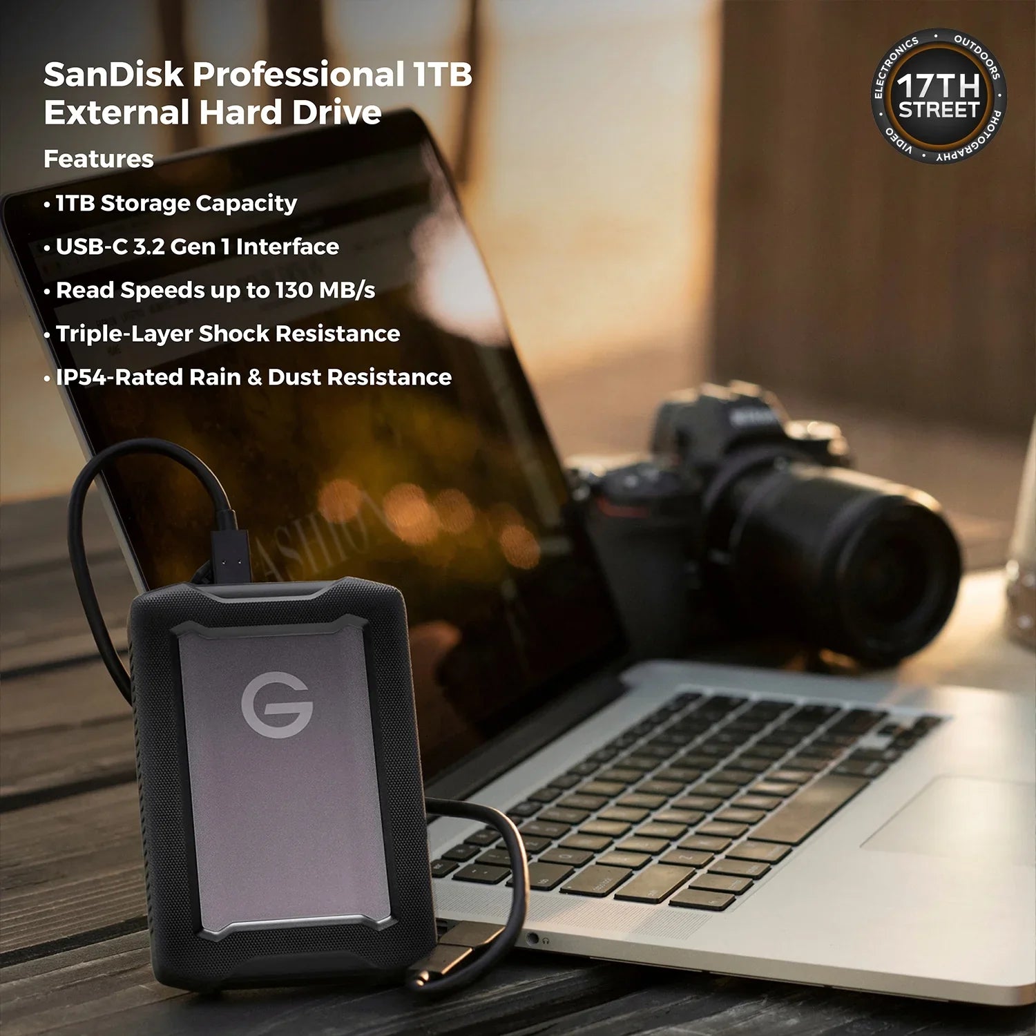 Sigma 24-70mm F2.8 DG DN Art Lens for Sony E with Professional 1TB External Hard Drive USB-C 3.2 Gen 1, 64GB Extreme PRO UHS-I SDXC Memory Card and Waith Microfiber Cleaning Cloth (Bundle Set)