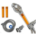 shower head with water filter by - 2 shower filters included - removes up to 99.9% of chlorine and chloramines - low flow high pressure