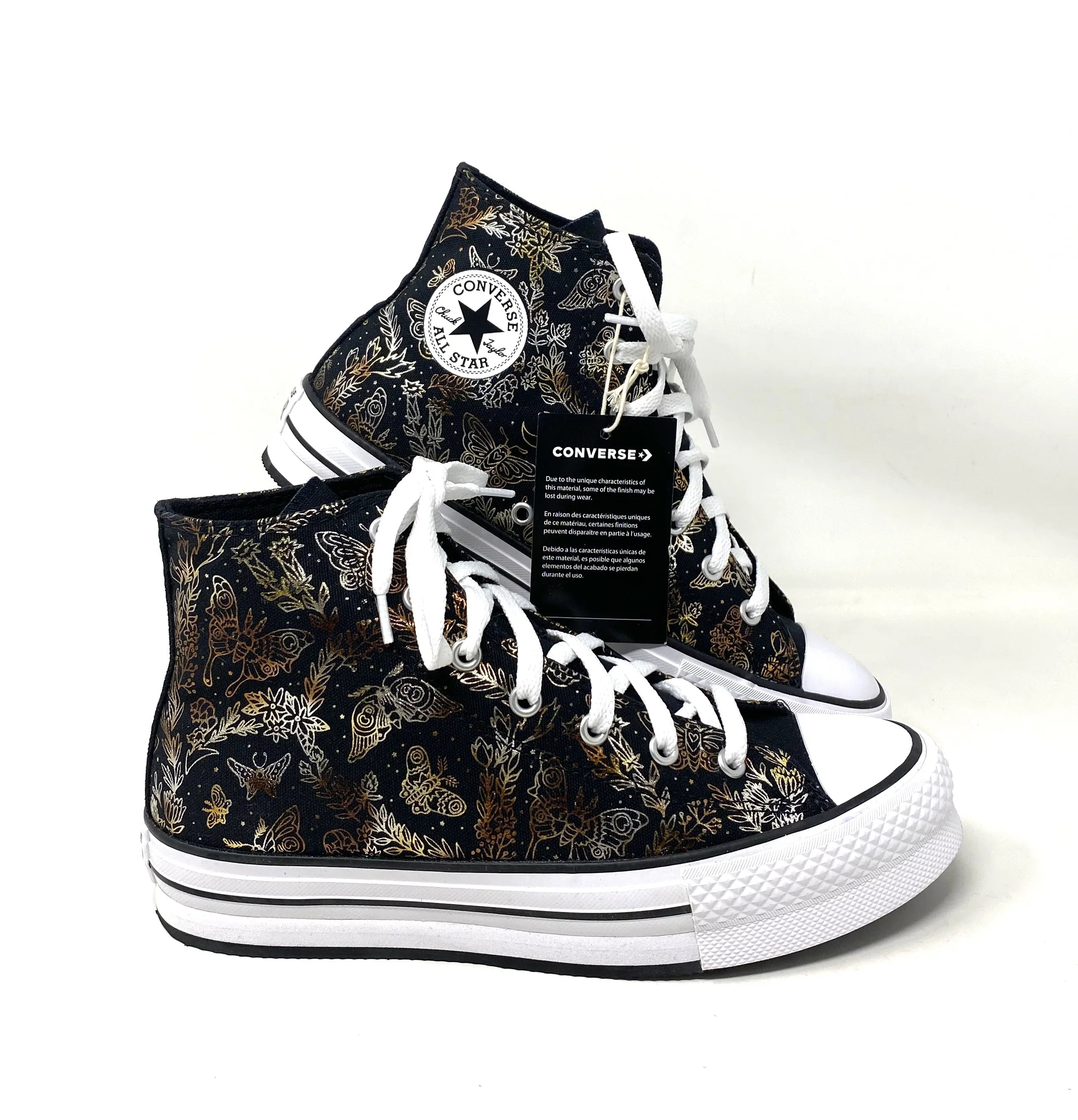 Converse CTAS Lift Platform High Top Black Women's Kids Canvas Sneakers A01511C
