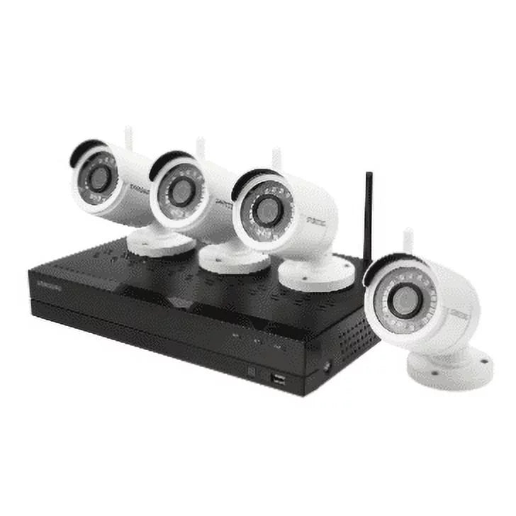 Samsung Wisenet SNK-B73040BW 4 Channel 1080p Full HD NVR Video Security System with 1TB Hard Drive and 4 1080p Wireless Climate Impervious Bullet Cameras