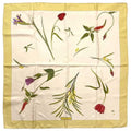 Pre-Owned Salvatore Ferragamo Scarf Pink Yellow 100% Silk Flower Women's Fashion Accessories (Good)