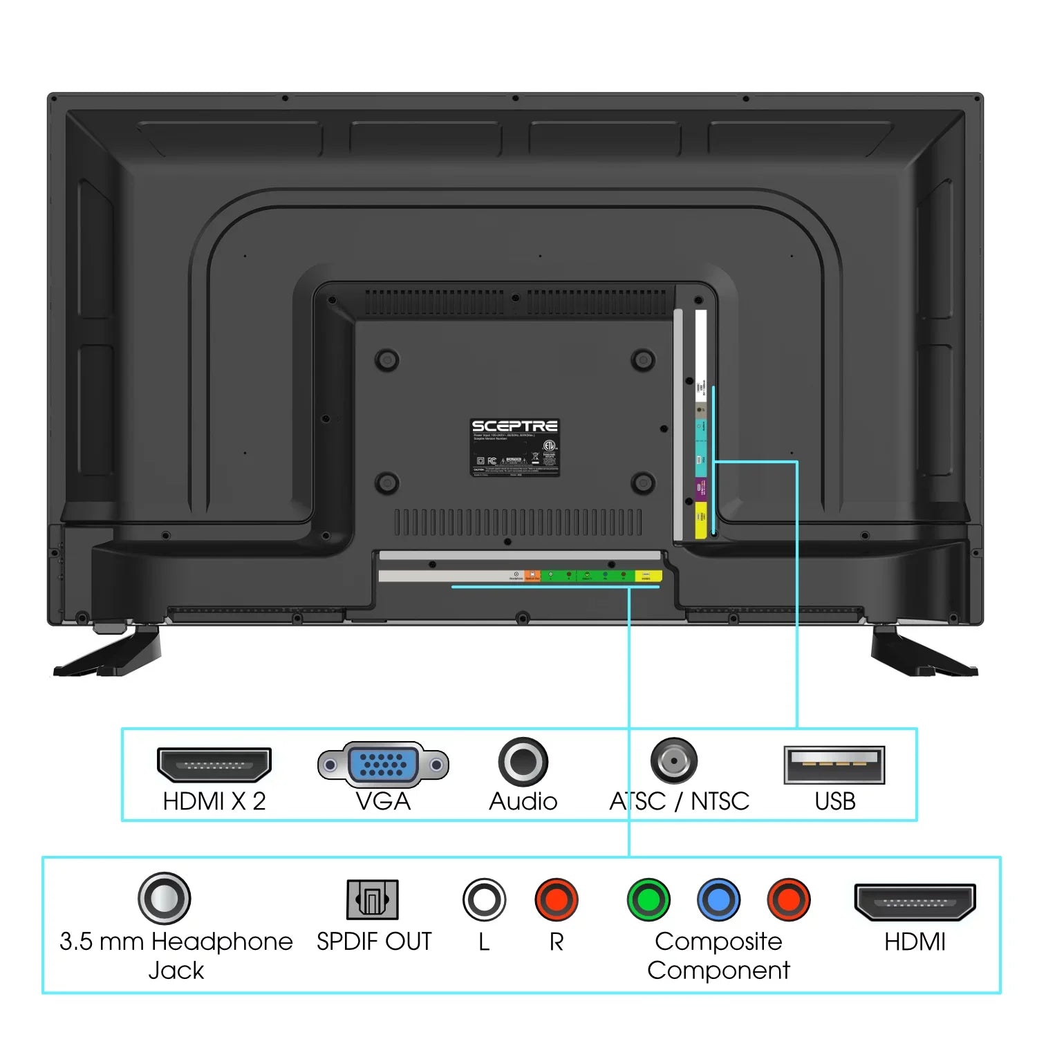 Sceptre 32" Class 1080P FHD LED TV X325BV-FSR