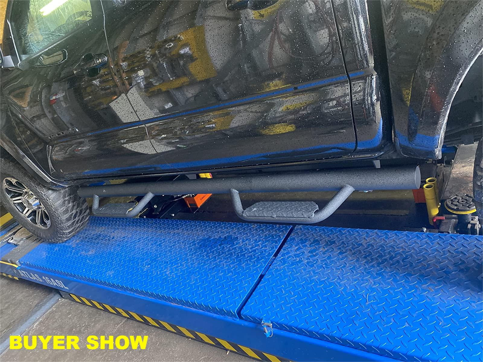 Kojem Side Steps Nerf Bars for 2005-2023 Toyota Tacoma Double/Crew Cab Matte Black Running Board Hoop Bar Door Dropped Steps