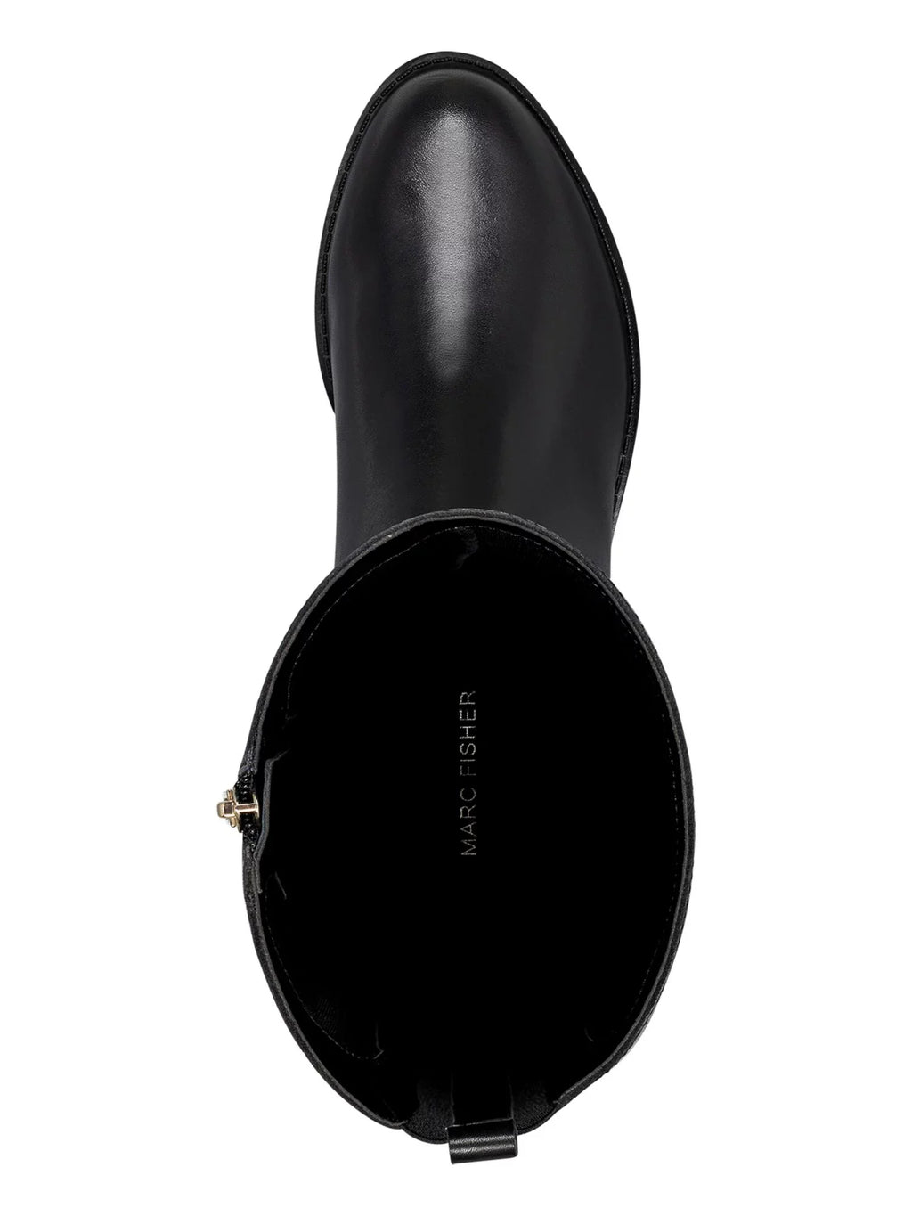MARC FISHER Womens Black Flex Gore Back Accents Studded Cushioned Slip Strong Water Strong Secalm Round Toe Block Heel Zip-Up Riding Boot 6.5 M