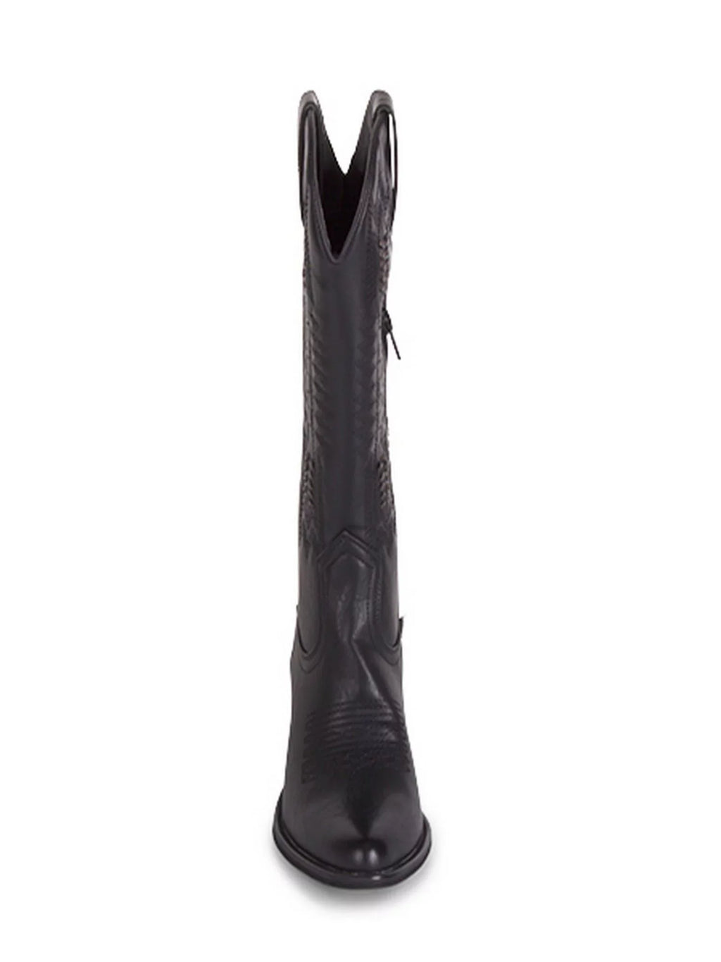 WANTED Womens Black Whip-Stitch Detailing Pull Tabs Woven Padded Texan Pointed Toe Block Heel Western Boot 8.5