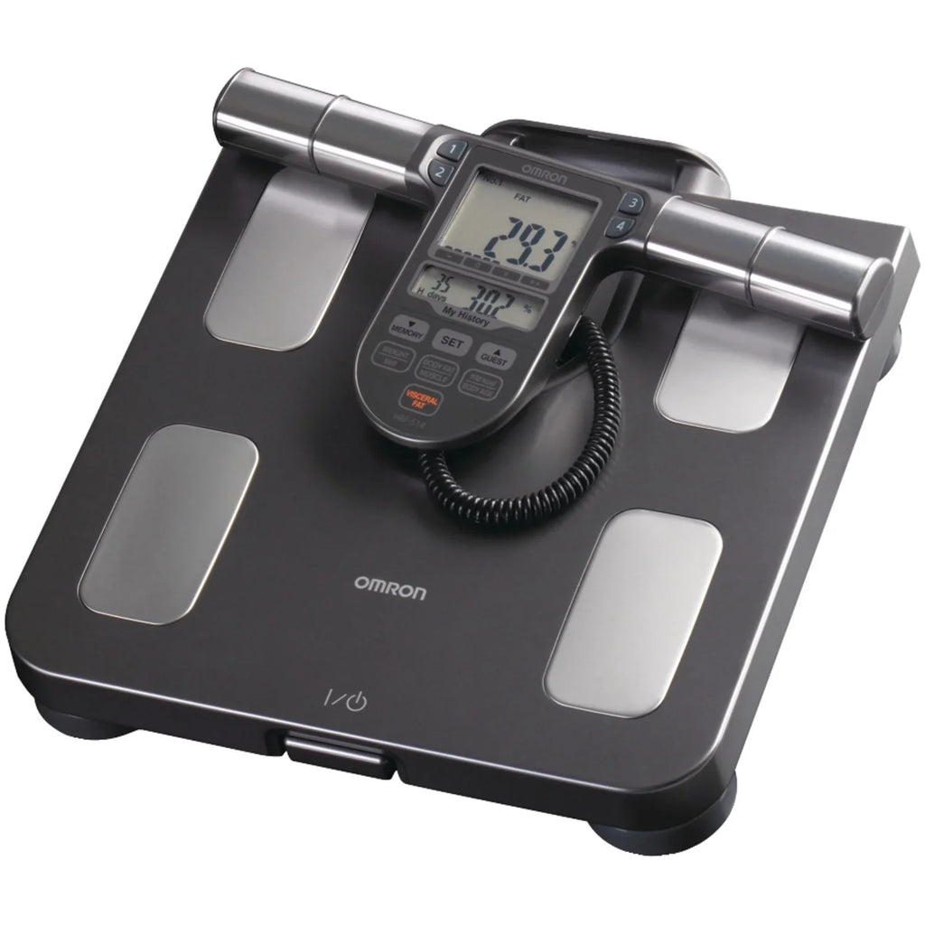 GoFit GF-65 Ball Exercise Ball with Pump (65 cm; White) and Omron HBF-514C Full-Body Composition Monitor Black Bathroom Scale