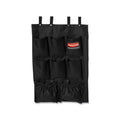 Fabric 9-Pocket Cart Organizer 19.75 x 1.5 x 28, Black