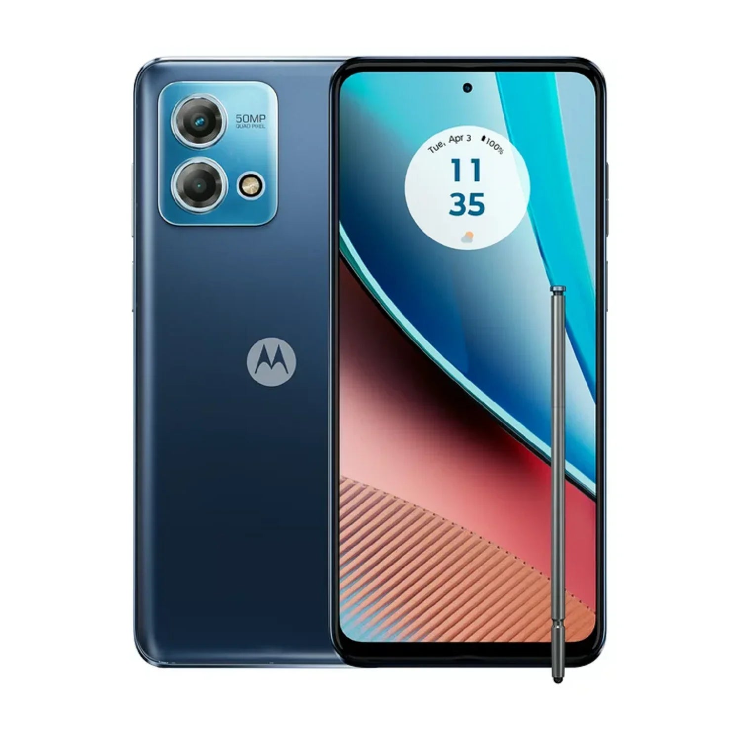 Refurbished Motorola STMTXT2317DCPWP Moto G Stylus 4G LTE (2023) 6.5'' 90Hz 4GB RAM 64GB Storage Straight Talk Prepaid Smartphone, Blue