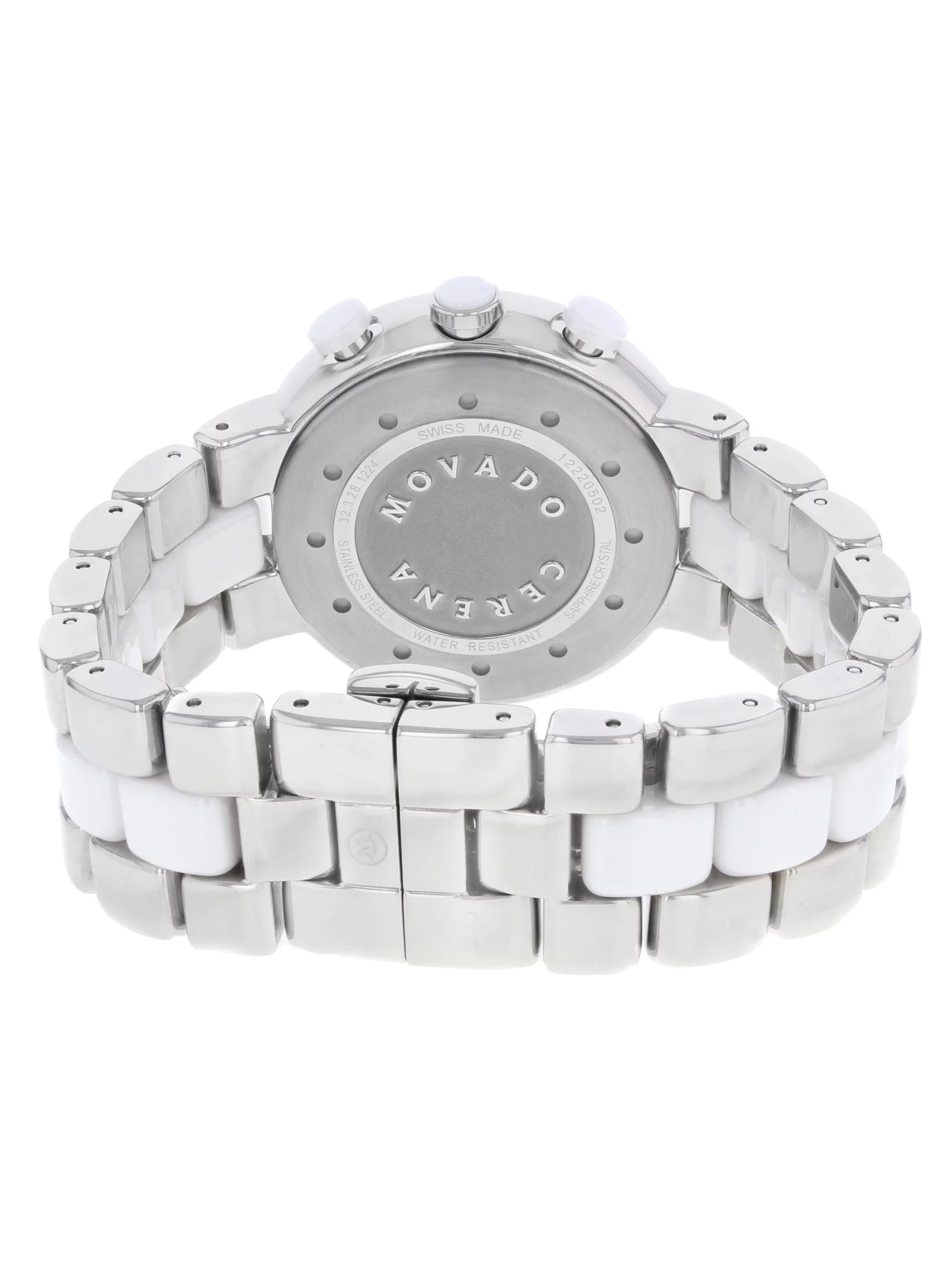 Movado Cerena White Ceramic Chronograph Ladies Watch 0606758