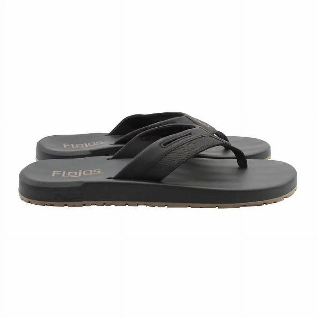 Flojos Men's Size 9, Flip Flop Sandals, Black-Tan