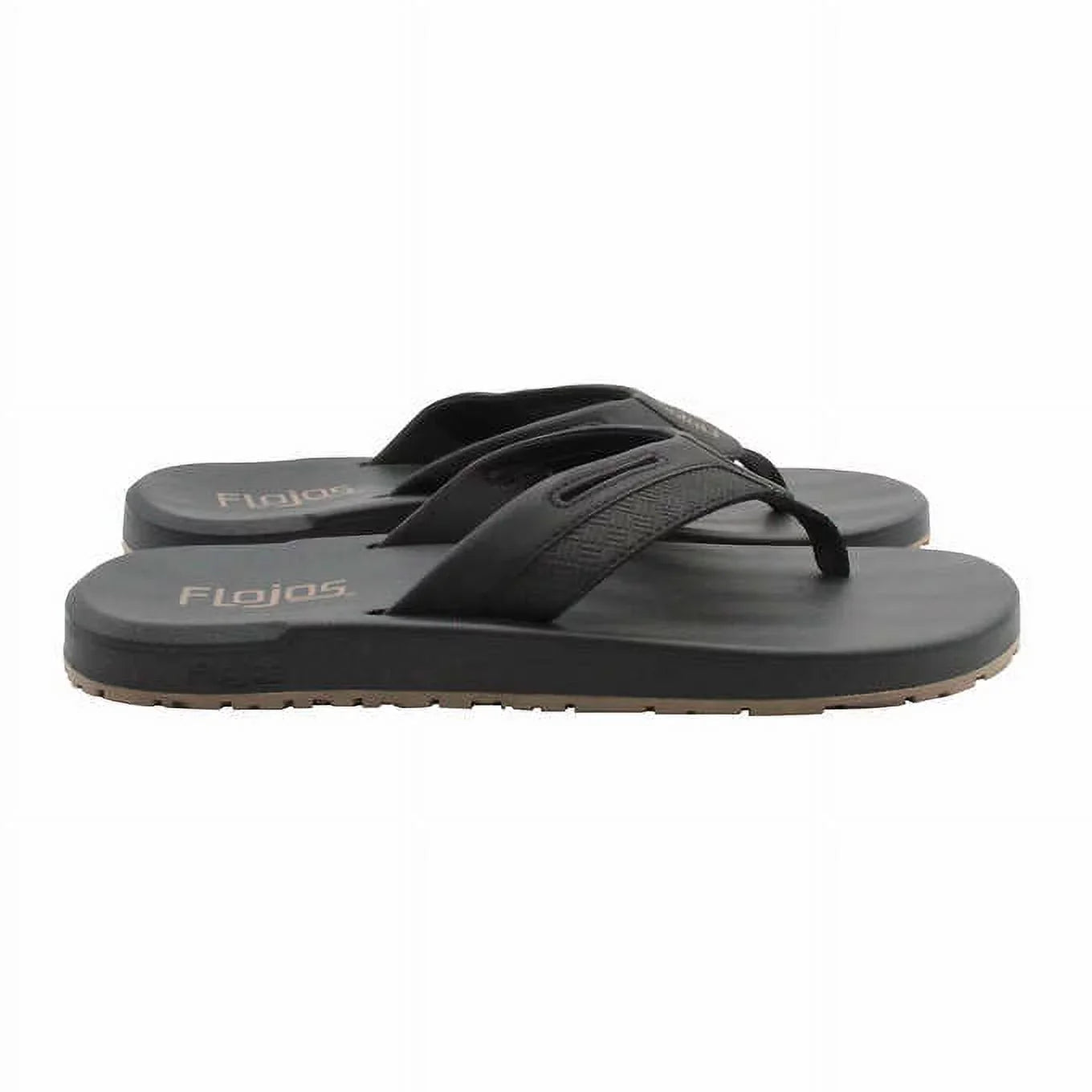 Flojos Men's Size 9, Flip Flop Sandals, Black-Tan