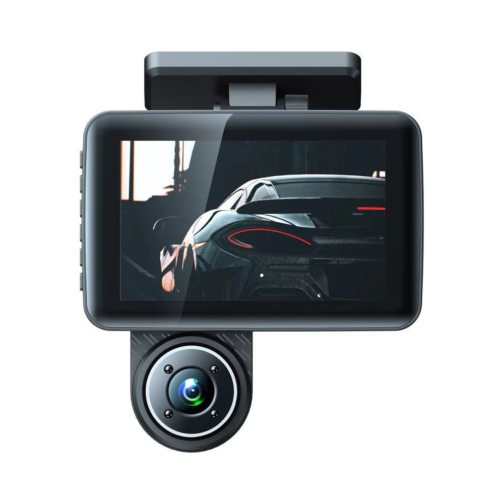 Dcenta 3 Cameras Dash Cam 4in Clear Car Rearview Mirror Car Video Recording Camcorder Wide Angle Car Camera Recorder Auto Safety Driving Recorder