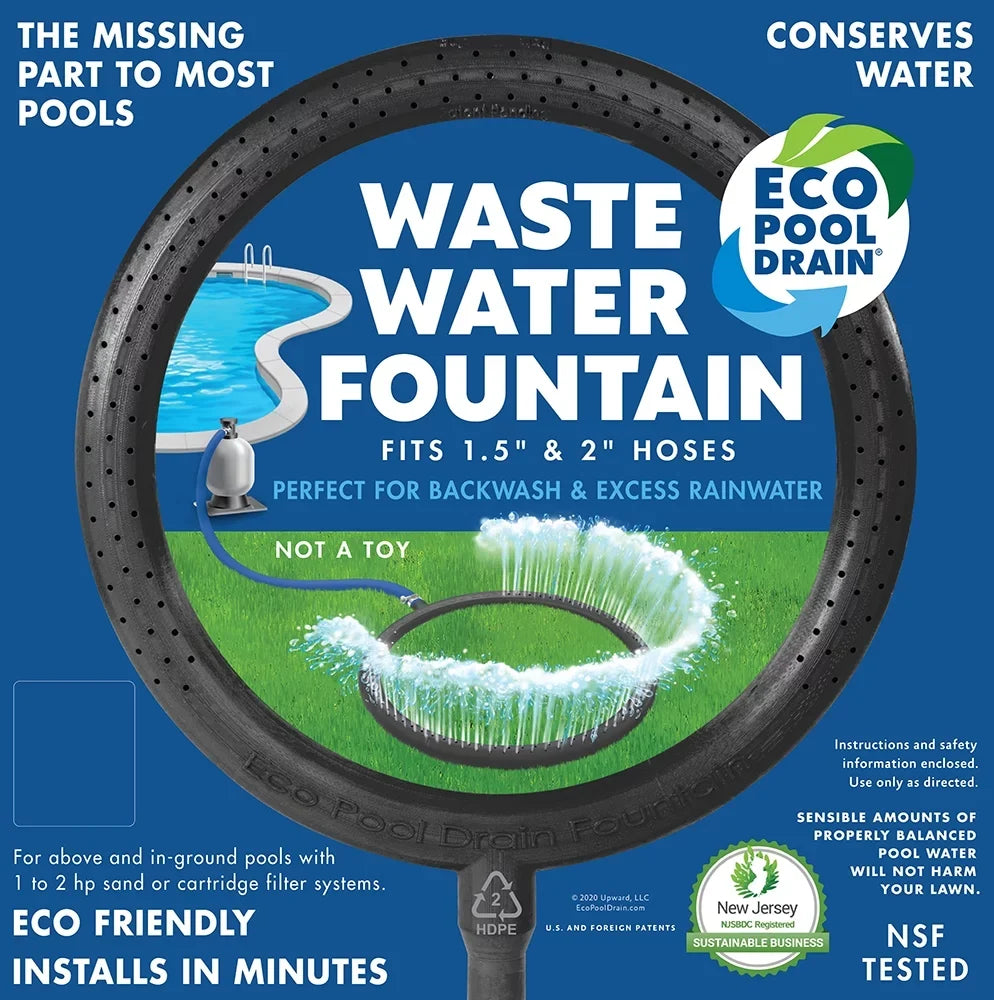 Eco Pool Drain Waste Water Fountain for Sand & Cartridge Filtered Swimming Pools #200