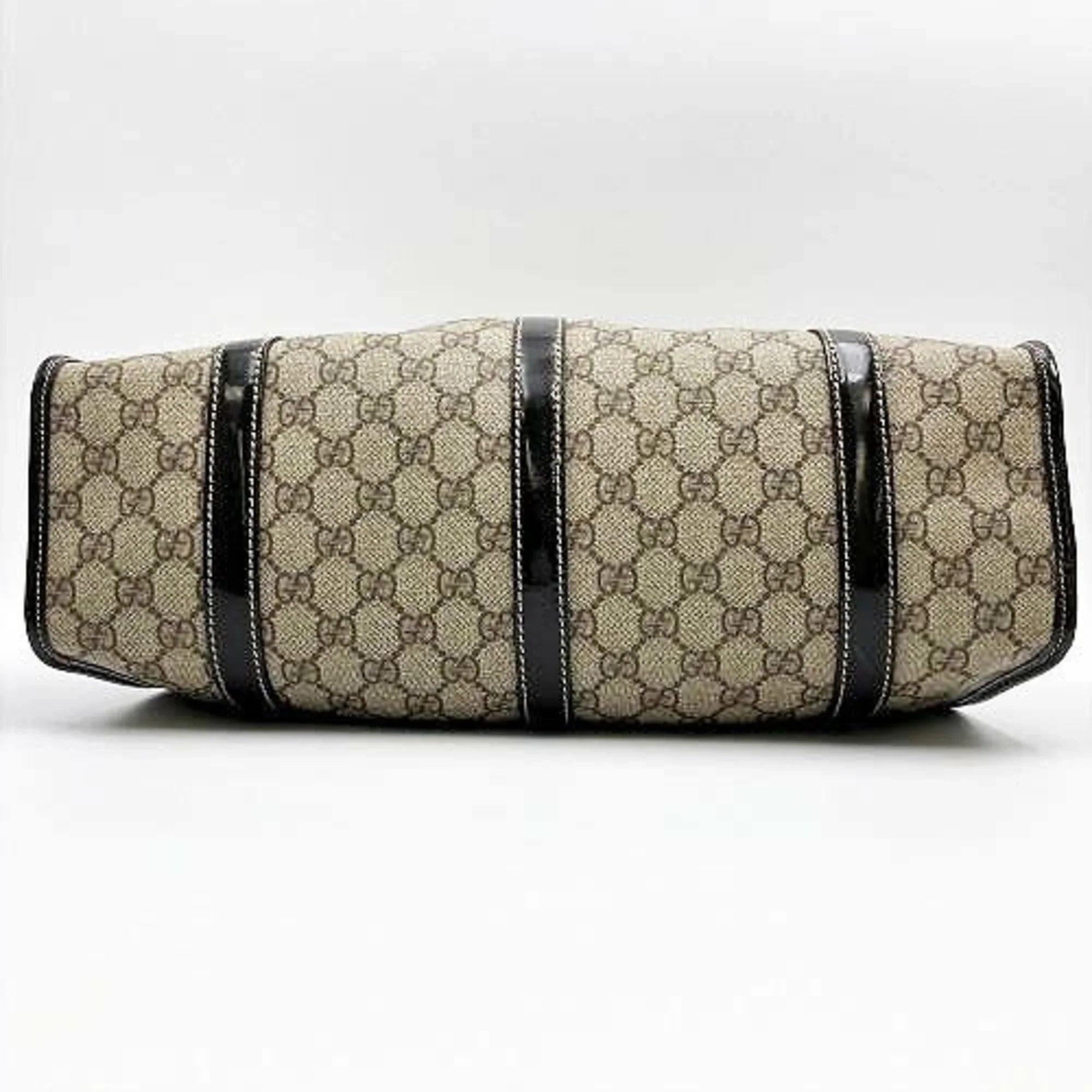 Pre-Owned GUCCI GG Pattern Shoulder Bag Hobo Supreme Beige Brown Ladies Fashion 203049 (Good)