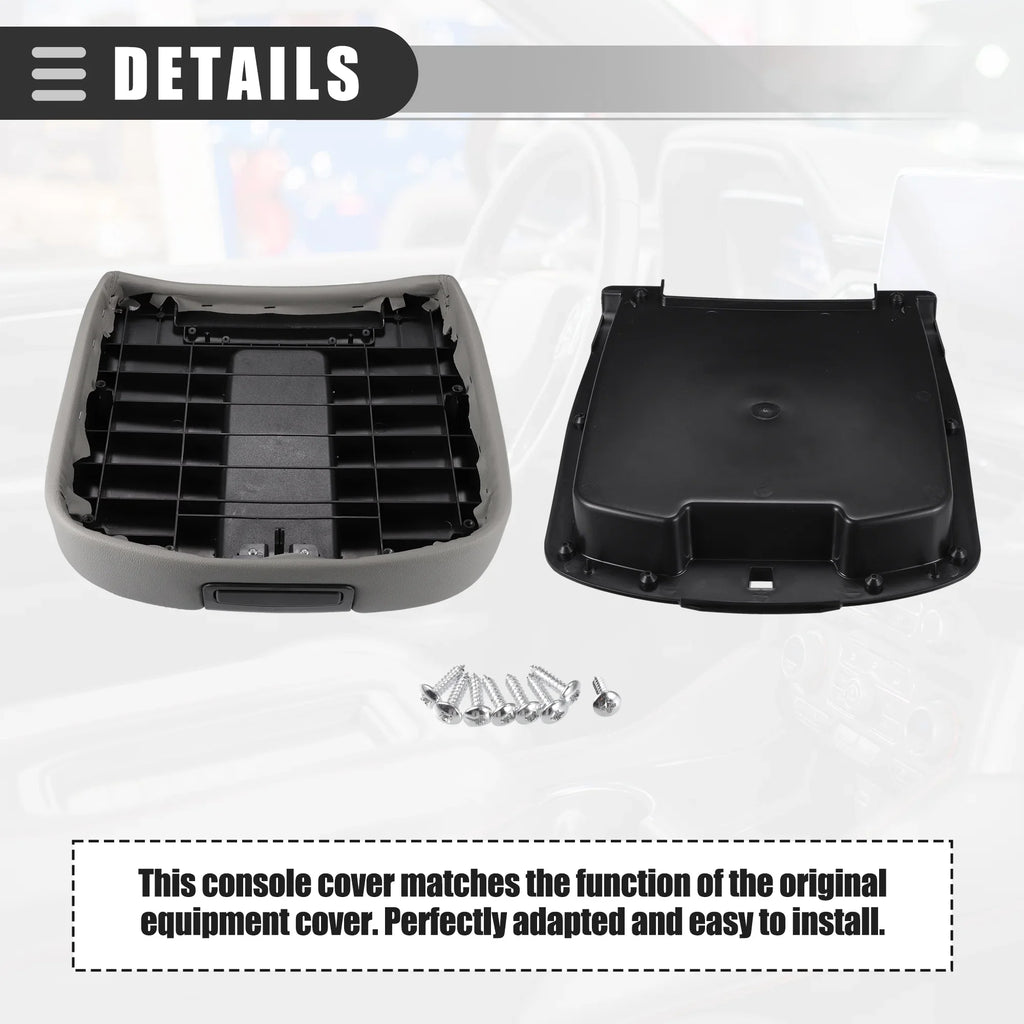 Center Console Lid Armrest Shield for Chevy Silverado 1500 2500HD 3500HD 2007-2013 No.19328717 Gray