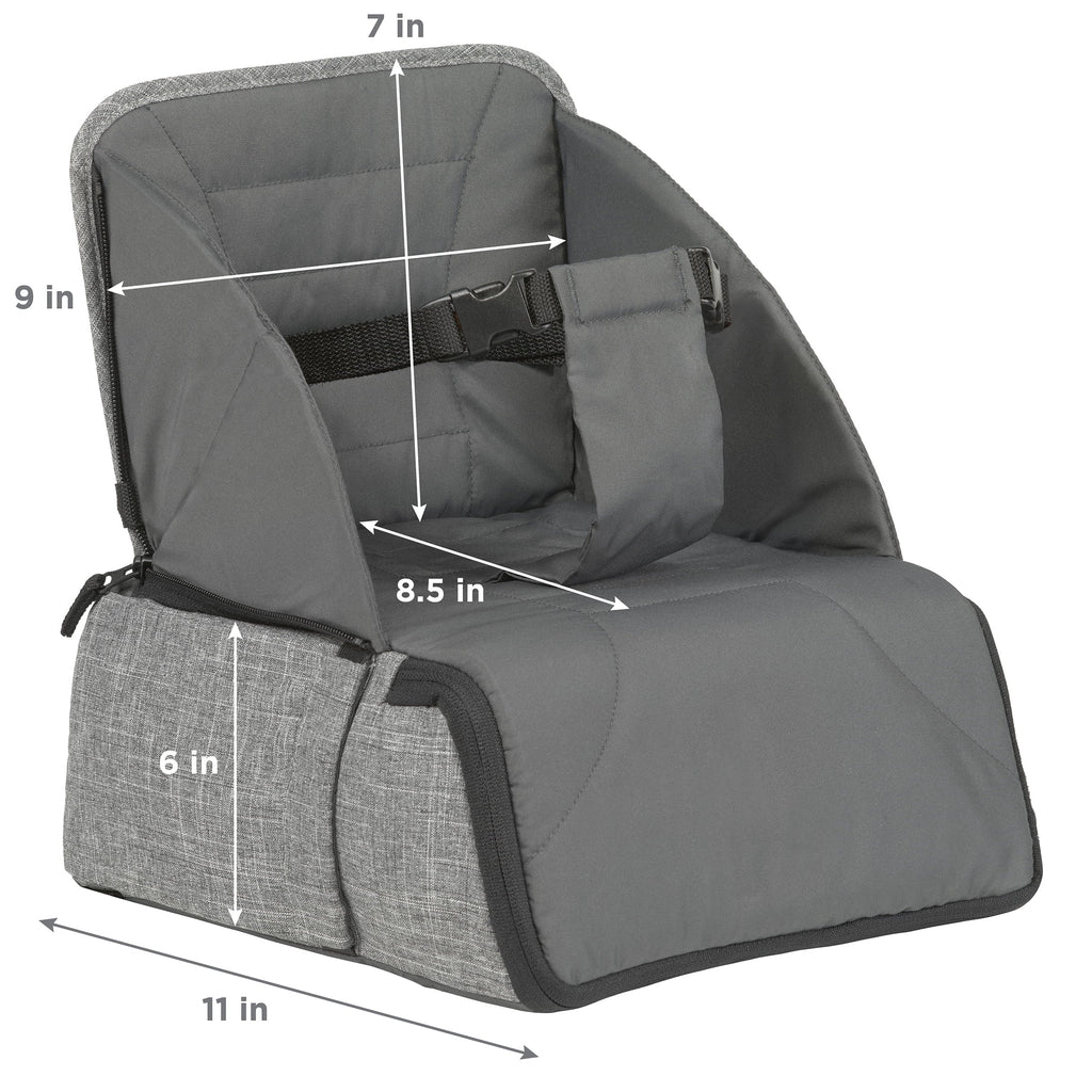 Contours Explore 2-in-1 Portable Booster Seat and Backpack Diaper Bag, Gray