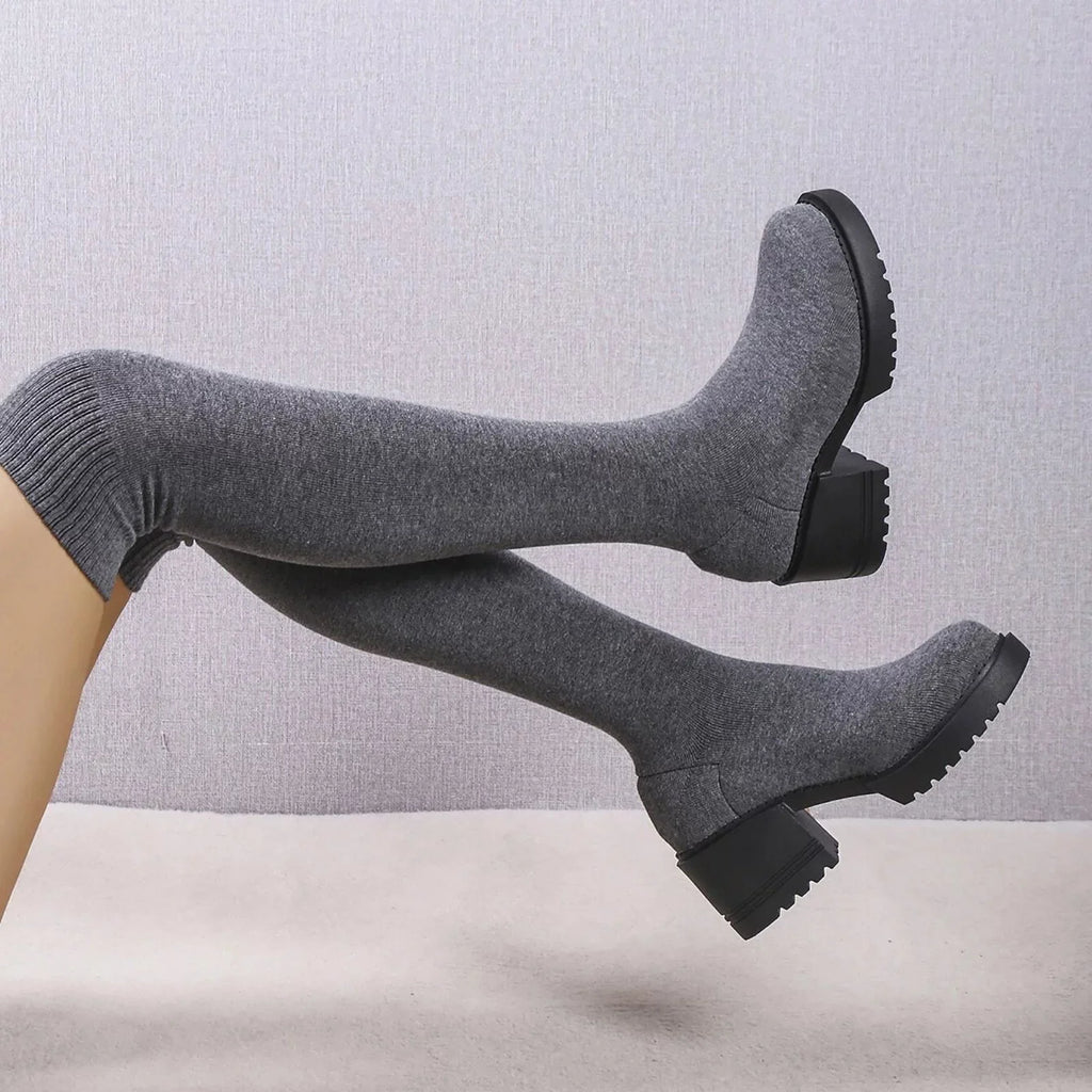 PMUYBHF Pull on Work Boots Women Minimalist Heeled Sock Boots Long Boots Ladies Knee Length Boots Latch Winter Boots for Women Waterproof Snow Size 11