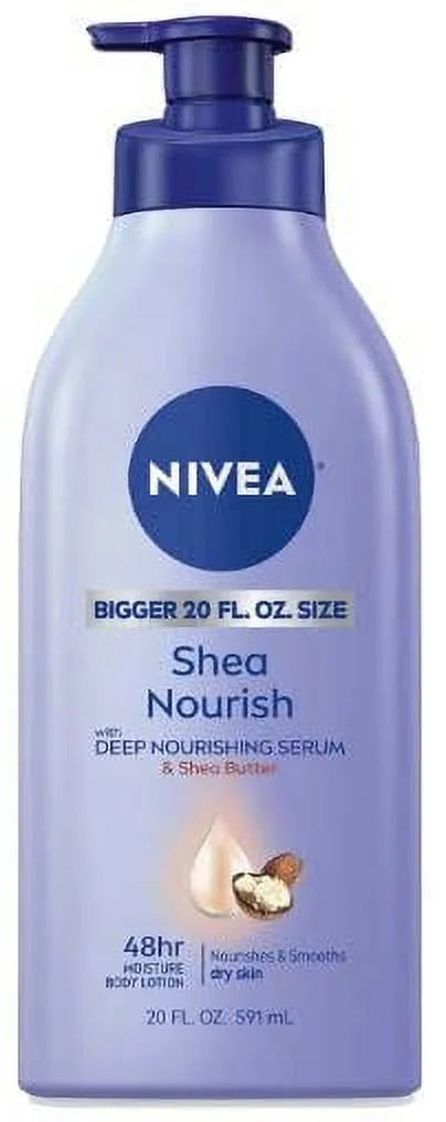Nivea Shea Nourish Body Lotion With Deep Nourishing Serum And Shea Butter, 20 Fl Oz