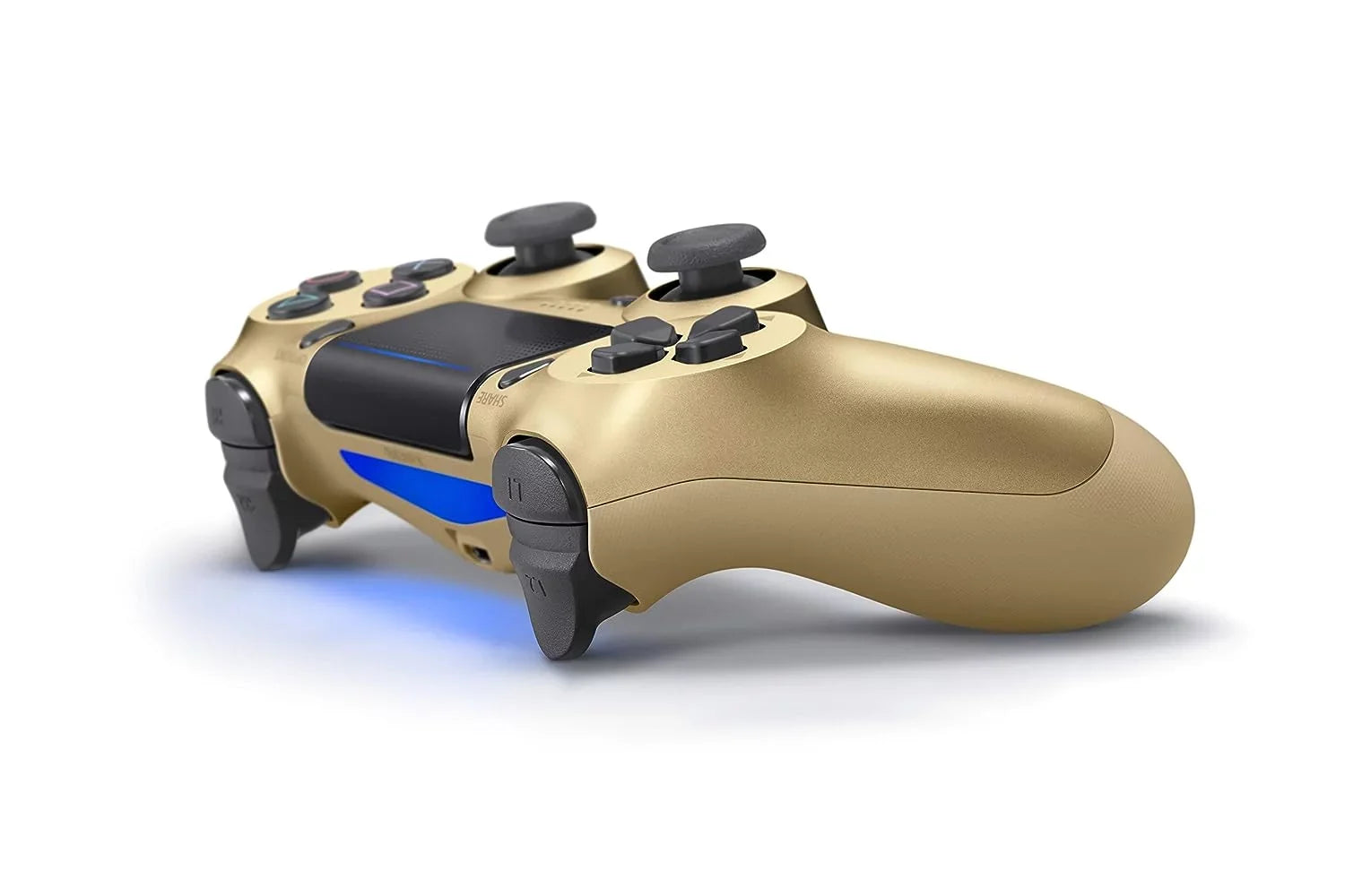 Gold DualShock PS4 Wireless Controller Bundle - Like New - With Earbuds BOLT AXTION Included