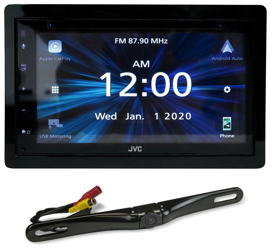 JVC KW-V660BT 6.8" Car Monitor DVD Carplay/Bluetooth/Android Receiver+Backup Cam