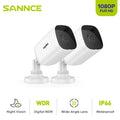 SANNCE 2PCS 2MP Full HD Wired Analog CCTV TVI-HD Security Camera for DVR Security Camera System with Outdoor IP66 Waterproof 100 ft Night Vision