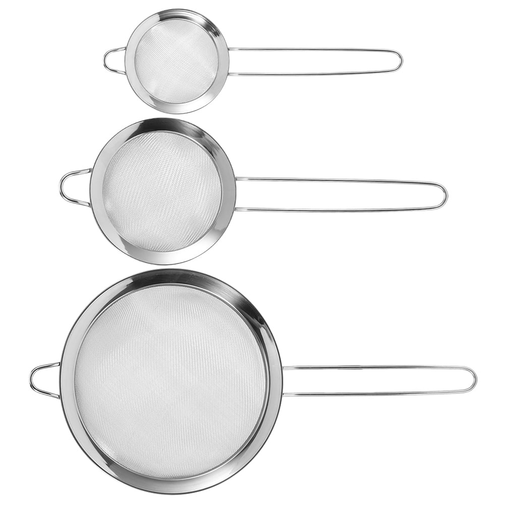 Dekaim Mesh Filter 3Pcs Stainless Steel Mesh Filter Strainer Flour Sieve Food Residue Filter Kitchen Supplies