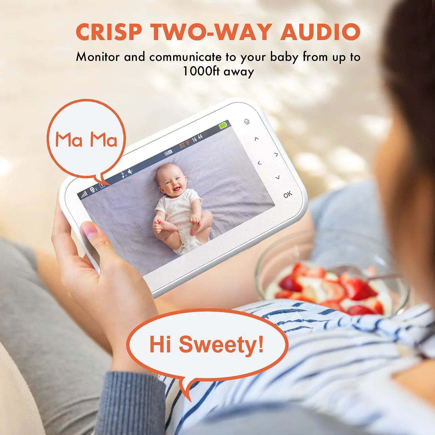 Rexing BM1 Baby Monitor w/ Recording Capabilities 4.5" IPS Display