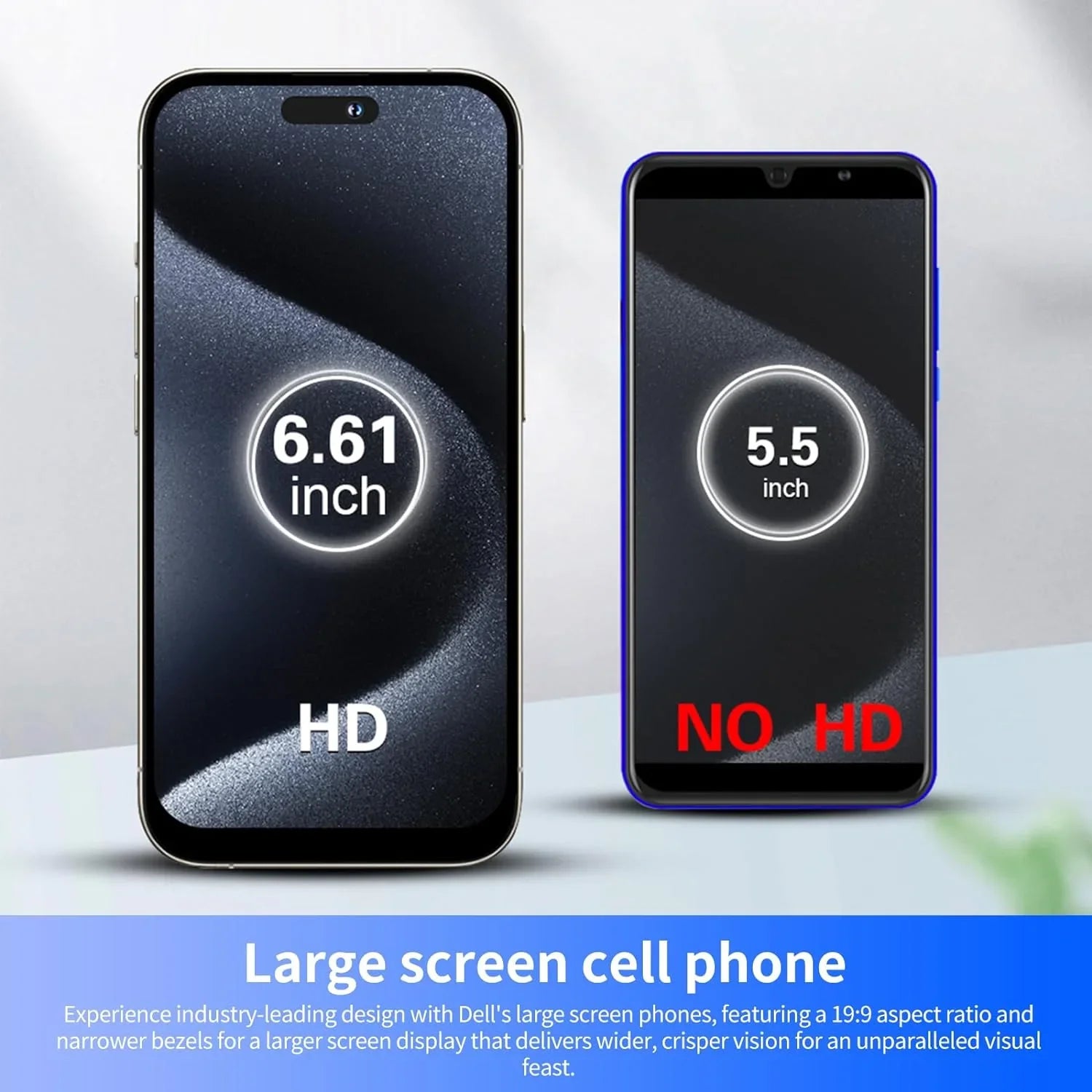 C15 Pro Max Smartphone 6.61in High-Definition Large Screen Smartphones Dual-SIM Phone 3000mAh Large-Capacity Battery Android Phone Unlocked Support AI Cell Phones (Black,3+32G)