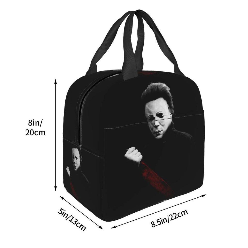 Michael Myers Blood Portable Lunch Bag For Adult And Kids Reusable Lunch Box Insulated Thermal Cooler Bento Bag For School Picnic Office