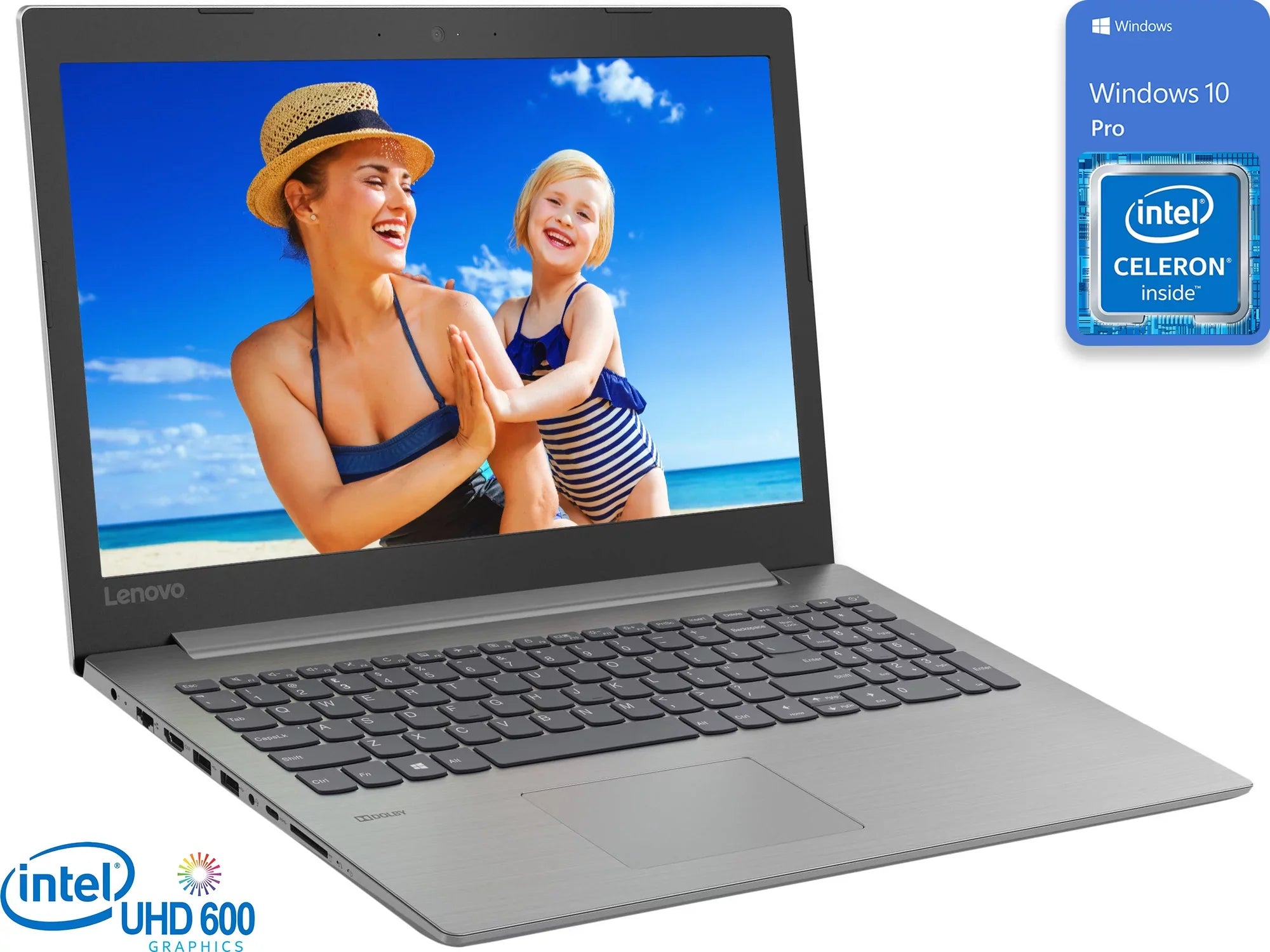 Lenovo IdeaPad 330 Notebook, 15.6" HD Display, Intel Celeron N4000 Upto 2.6GHz, 8GB RAM, 512GB SSD, UK Keyboard, DVDRW, HDMI, Card Reader, Wi-Fi, Bluetooth, Windows 10 Pro