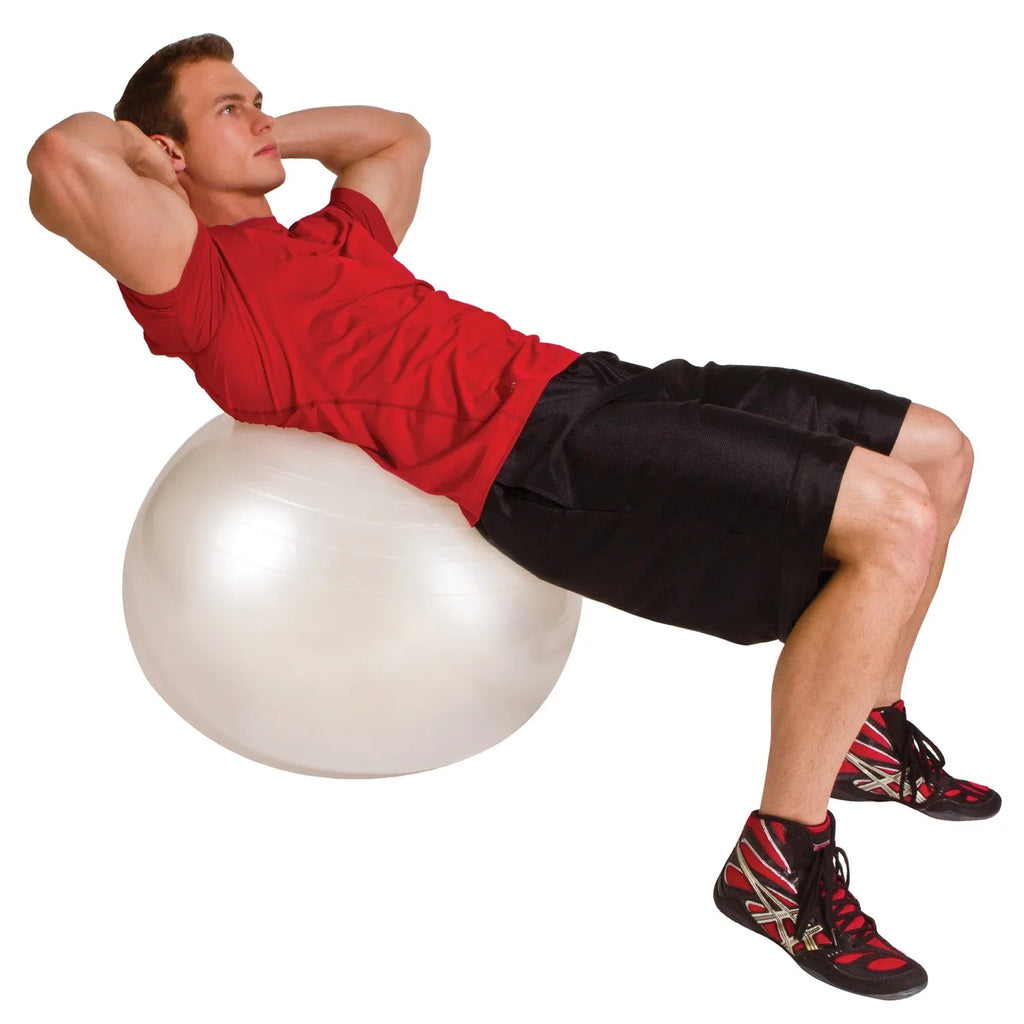 GoFit GF-65 Ball Exercise Ball with Pump (65 cm; White) and Omron HBF-514C Full-Body Composition Monitor Black Bathroom Scale
