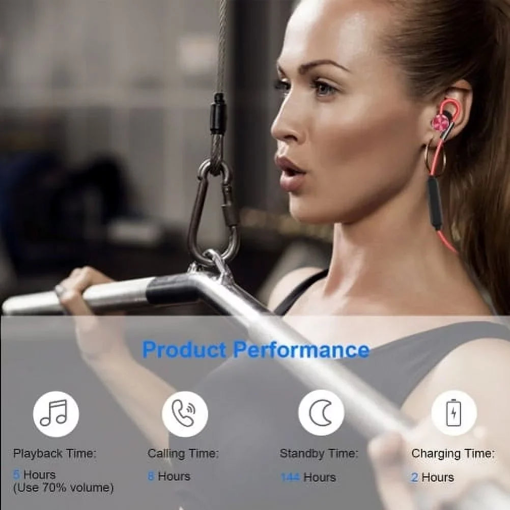 Earphones Sports Wireless Headset Hands-free Mic Neckband Headphones P6Q for Samsung Galaxy Tab S5e 10.5 S4 10.5 S 10.5 SM-T800 Sky S9 Plus, J7 V (2017), S7 Edge, Grand Prime, Perx, S6 Edge+