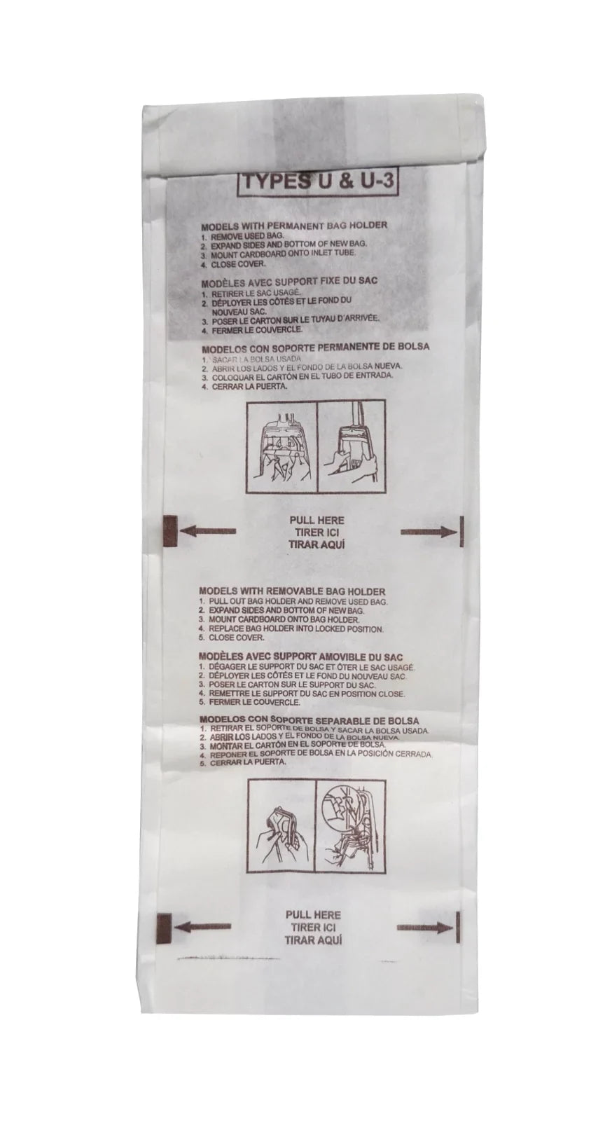 Panasonic U U3 U6 Standard Filtration Bulk Vacuum Bags 100 Count 291722B