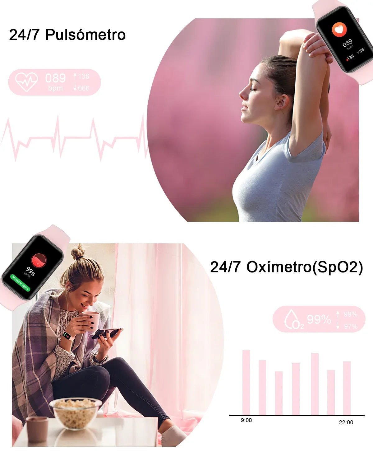 Smart Watch for Men Women - Calorie Pedometer, 1.47 Inch HD Screen,with 24 Sports Modes , IP68 Waterproof, Fitness Tracker Fitting with Android and iOS,Pink