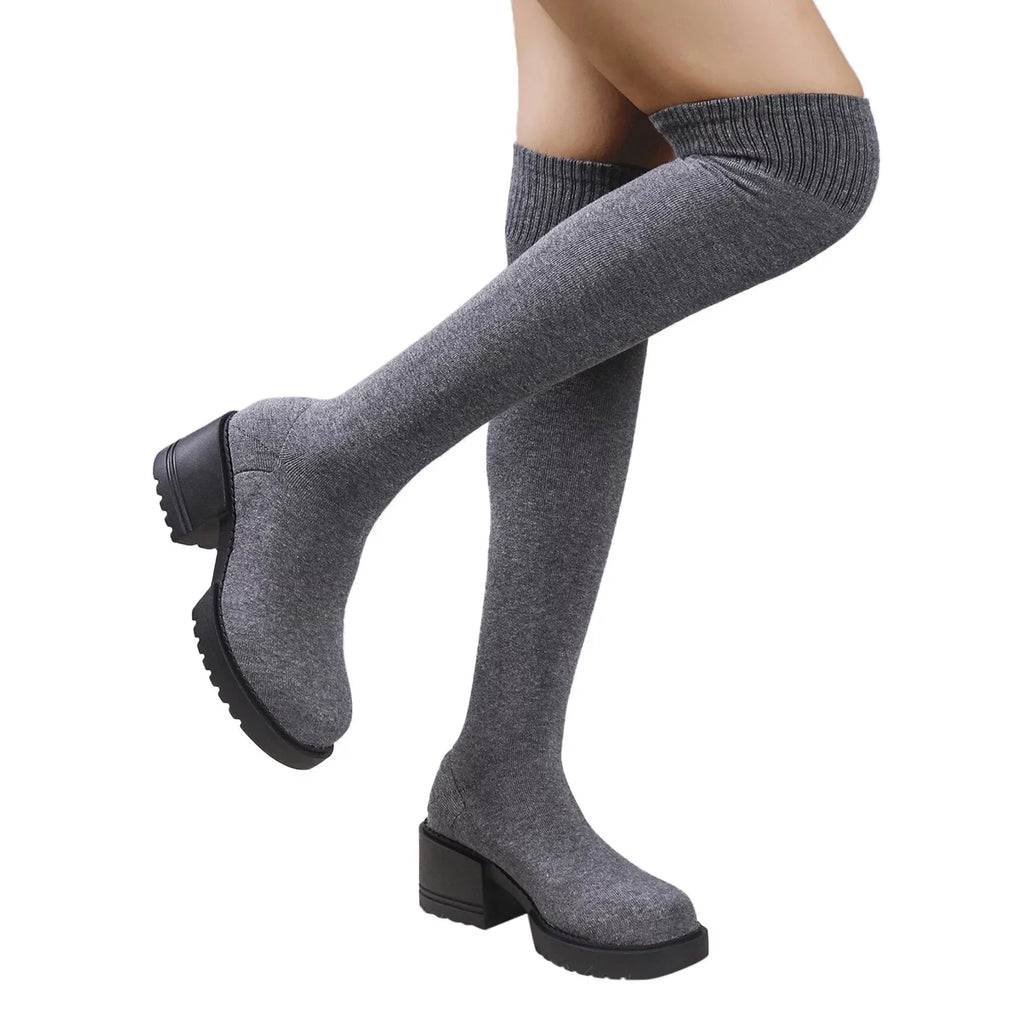 PMUYBHF Pull on Work Boots Women Minimalist Heeled Sock Boots Long Boots Ladies Knee Length Boots Latch Winter Boots for Women Waterproof Snow Size 11