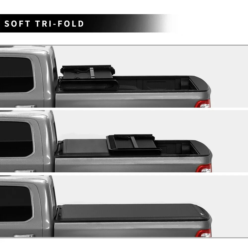 Ledkingdomus 5 ft Bed Soft Tri-fold Truck Bed Tonneau Shield for 2019 2020 2021 2022 2023 Ford Ranger