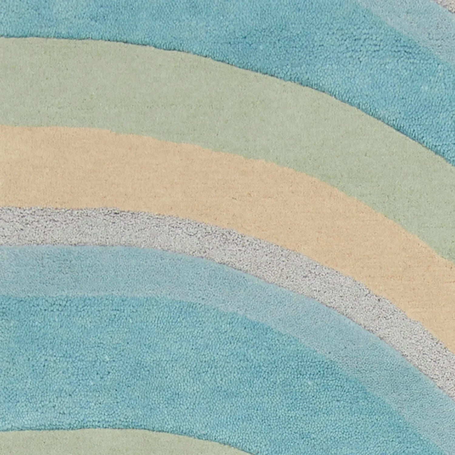 HomeRoots 8' Ocean Blue Beige Hand Tufted Abstract Waves Runner Rug - 9'3" x 12'3"