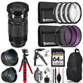 Olympus M.Zuiko Digital ED 12-200mm f/3.5-6.3 Lens - 3 Lens Kit + Tripod + Backpack - 64GB Accessory Bundle