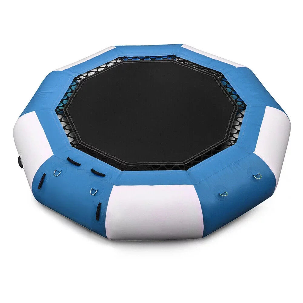 DENEST 17-ft Inflatable Water Trampoline Swimming Pool Lake Bounce Floating Island Water Sport Blue Max Capacity 400kg/ 880lbs