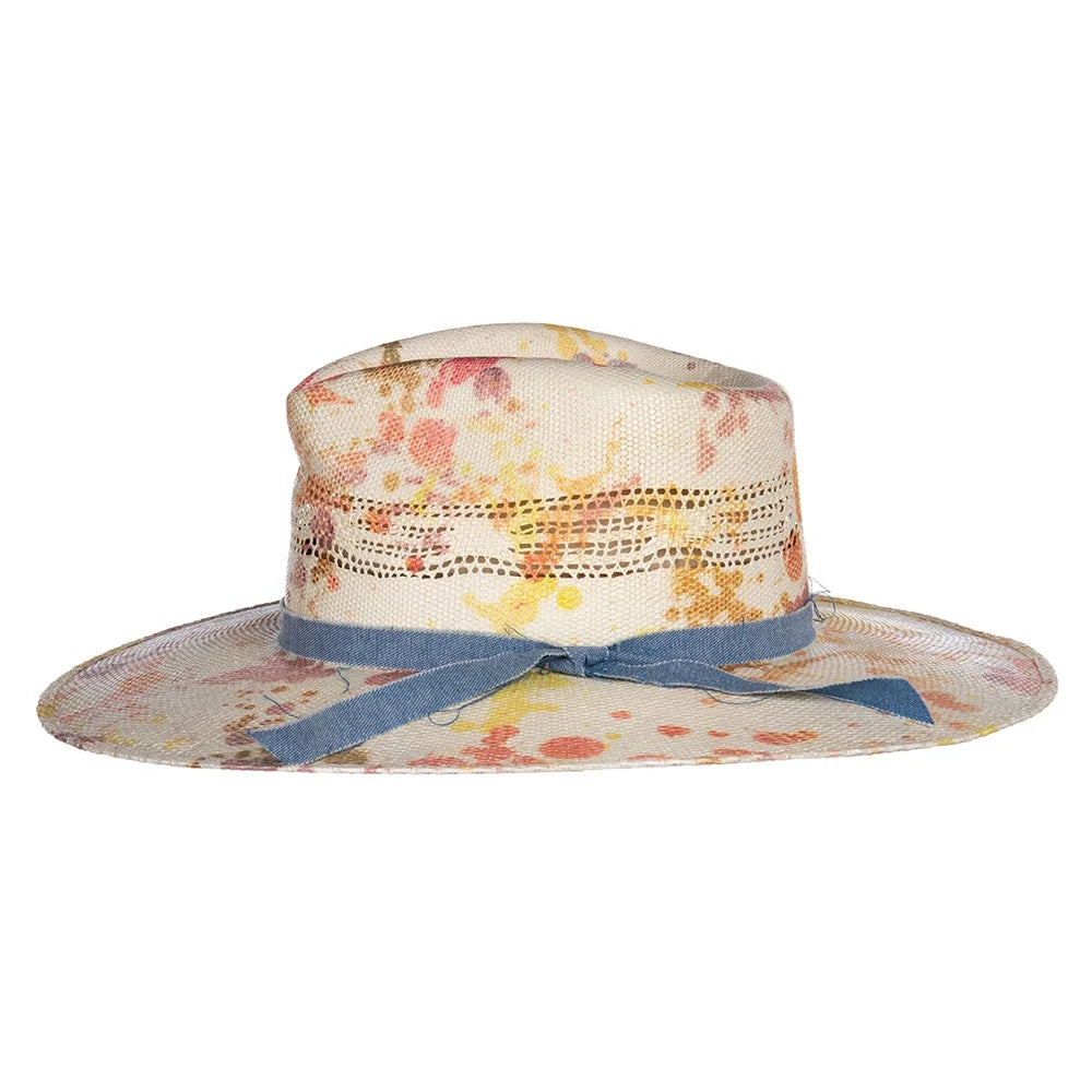 Charlie 1 Horse Womens Big Splash Splattered 3 3/4` Brim Fashion Hat XL Multi