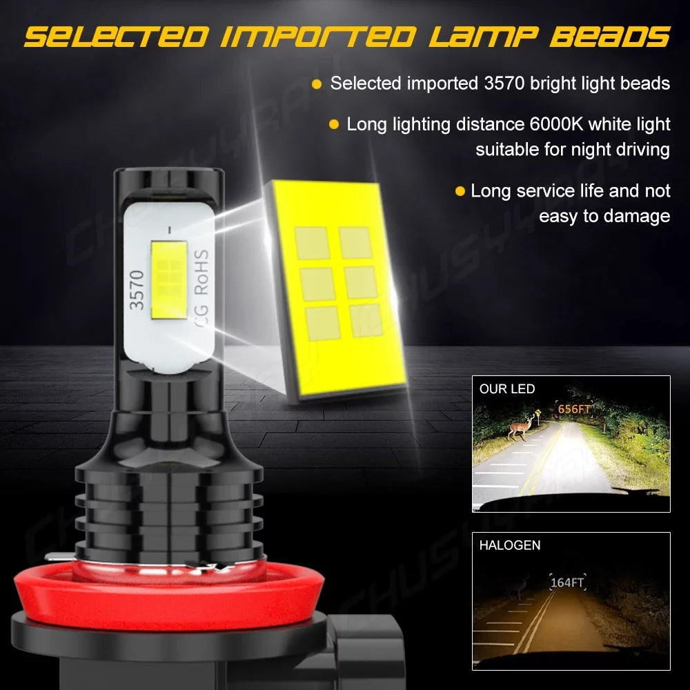 9005 D4S LED Headlight Bulbs 9005/HB3 High Beam D4S HID Low Beam Fog Light Combo 6Pcs