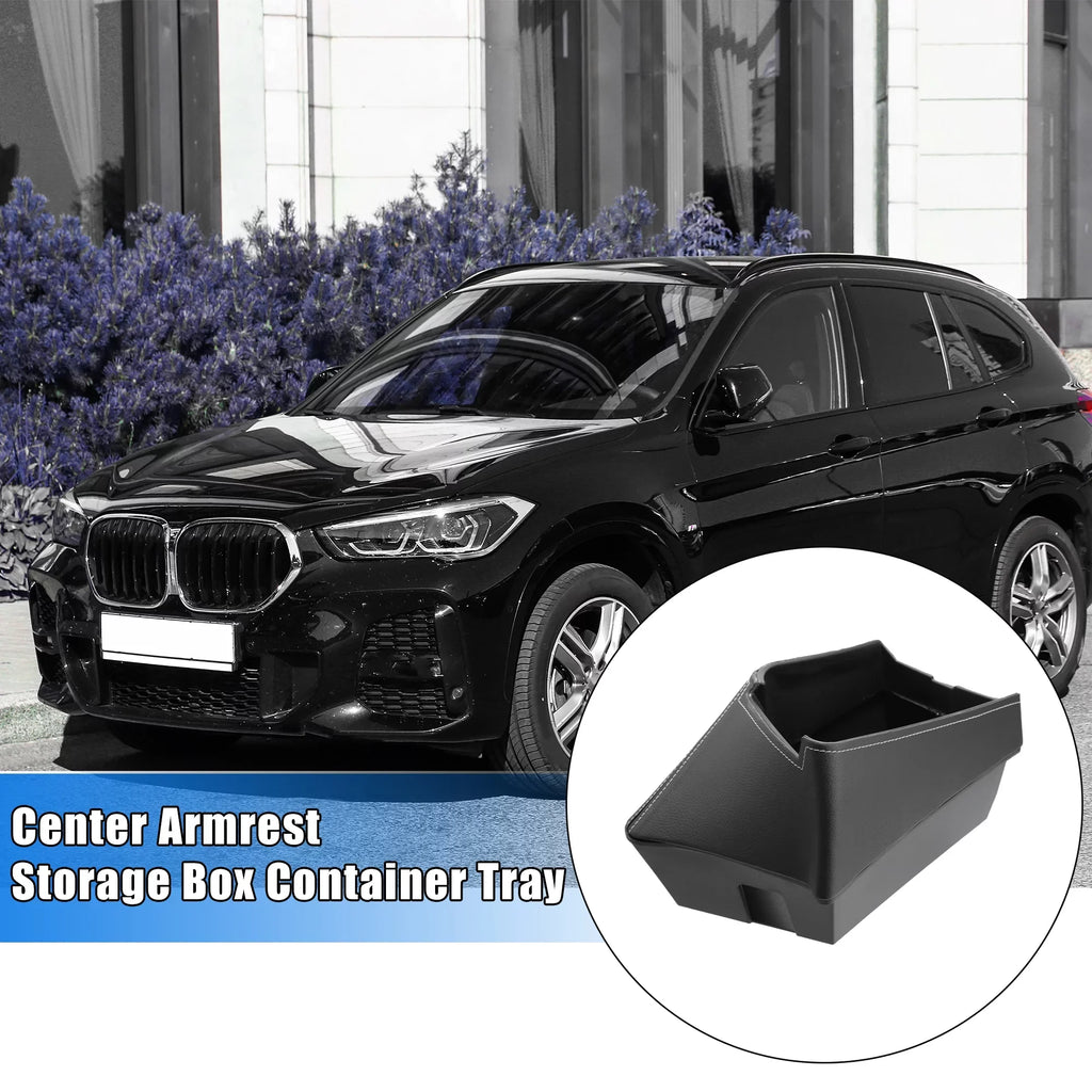 Unique Bargains Car Center Armrest ABS Storage Box Organizer Container Tray Black for BMW X1 F48 for BMW X2 F47 Red Side