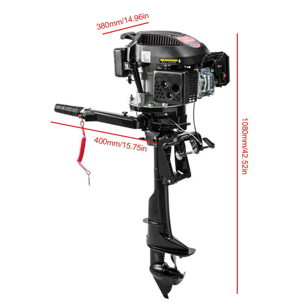 6 HP 4-Stroke Heavy Duty Outboard Motor Fishing Vessel Engine Air Cooling System