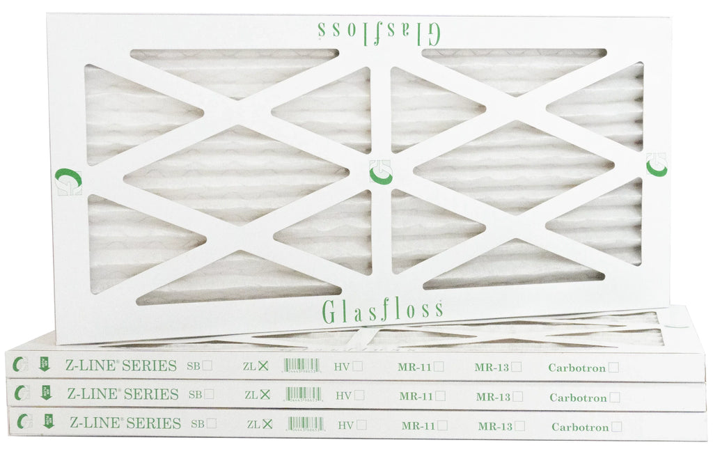 Glasfloss 22x36x1 - MERV 10 -Qty:4 - Furnace Air Filter - Made in USA (Actual Size: 21.5 x 35.5x7/8 inch)